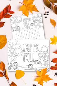 They are printable coloring pages for kids. Printable Fall Coloring Pages Happy Fall Coloring Page And Word Search