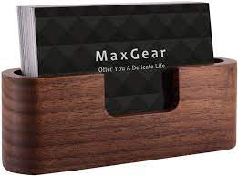 Cool steel gray faux metal diamond plate pattern desk business card holder. Buy Maxgear Business Card Holder Wood Business Card Holder For Desk Business Card Display Holder Desktop Business Card Stand For Office Tabletop Oval Online In Indonesia B07gxkqmmp