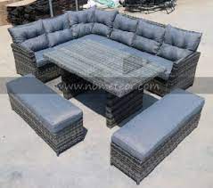 The kingston corner sofa dining set is the perfect way to combine relaxation with comfortable dining and has now been further improved with the addition of a rising table. China Mtc 268 Pe Outdoor Furniture Rattan Garden Corner Sofa Dining Set China Rattan Sofa Set Outdoor Sofa Dining Set