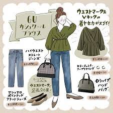 お知らせです ちょこっと お知らせ遅くなりましたが 大人向けライフスタイルメディア michill official さまにて またまた コーデイラスト担当させていただきました guのカシュクールブラウス 着るだけで スタイル fashion sketches fashion style