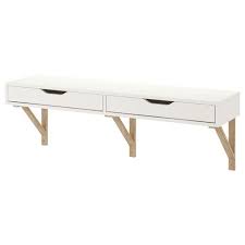 Ekby Alex Shelf With Drawers White 46 7 8x11 3 8 Ikea In 2021 Wall Shelf With Drawer Drawer Shelves Wall Shelves