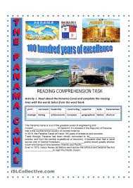 Panama Canal Reading Comprehension Reading Comprehension Panama Canal Comprehension