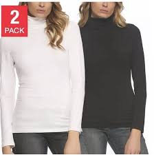Black And White Long Sleeve Turtleneck Felina Ladies Long Sleeve Turtleneck 2 Pack Black White Size L Nwt Fashion Clothing Shoes Accessories Wo Long Sleeve Turtleneck Womens Turtleneck Fashion