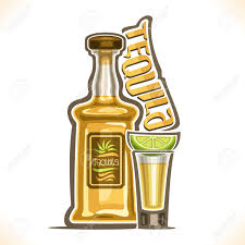 Vector Illustration Of Alcohol Drink Tequila Yellow Bottle Of Royalty Free Cliparts Vectors And Stock Illustration Image 100774978