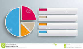 Colored Piechart 4 Pieces Tabs Stock Vector Illustration