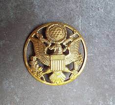 Vintage Gold Tone U S Army Military American Eagle Hat Cap Etsy Vintage Gold Army Military Gold Tones