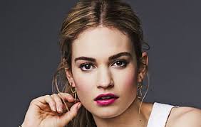 Lily James, red, girl, actress, redhead, black, woman, HD wallpaper