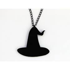 Black Plexiglass Witch Hat Necklace Black Necklace Halloween Necklace 10 Liked On Polyvore Black Necklace Halloween Necklace Necklace