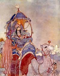 the queen of sheba from the suite women of myth and legend 1911 by edmund dulac 猫 絵 アラビアンナイト イラストアート