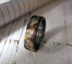 14k 18k 22k Yellow Gold Sterling Silver Mixed Metal Ring Etsy Mens Wedding Rings Unique Mens Wedding Bands Unique Rustic Mens Wedding Rings