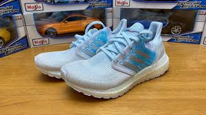 Adidas Ultraboost 20 Women Cloud White Silver Metallic Sky Tint Youtube