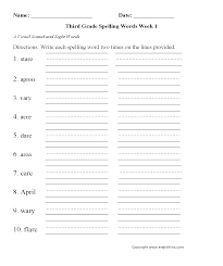 Create lists of ten or twenty 3rd grade spelling words and practice as much as you like. Spelling Worksheets Third Grade Spelling Worksheets