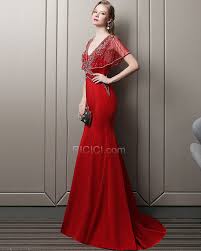 Robe de soirée courte ou longue? Perlage Robe Soiree Dos Nu Tulle Luxe Robe De Bal Printemps Decollete Sirene Rouge Manche Courte Longue Ricici Com