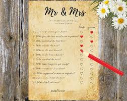 Mr And Mrs Questions Wedding Game Hen Party Game Mr And Mrs Etsy Fun Wedding Games Wedding Games Hen Party Games