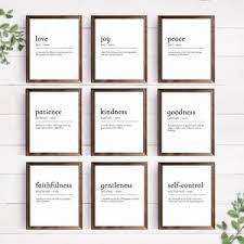 Fruit Of The Spirit Definitions Digital Prints Many Sizes Etsy In 2020 Fruit Of The Spirit Christian Wall Art Scripture Print