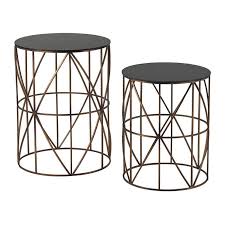 Interiors casegoods satin nickel / graphite 16'' wide round nesting table. Round Gold Metal Tables Products Bookmarks Design Inspiration And Ideas