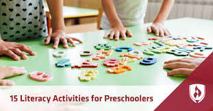 Tell the students to do activities such as stand next to a friend, and then walk around the table two times, sit in a chair, and do other activities with prepositions. 15 Literacy Activities For Preschoolers Rasmussen University