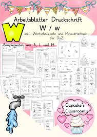Arbeitsblatter Buchstabe W Druckschrift Buchstabeneinfuhrung Daz Unterrichtsmaterial In Den Fachern Daz Daf Deutsch In 2020 Druckschrift Buchstabe W Silben Lesen