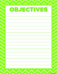 Lime Objectives Lined Chart