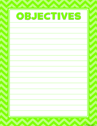 lime objectives lined chart