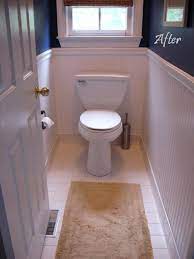 Hopefully the following bathroom chair rail ideas will inspire you to perk up your powder room and rejuvenate your master bath! Beadboard Wallpaper In Masterbath Southern Hospitality