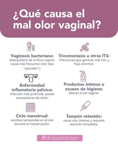 El mal olor vaginal no es un diagnóstico… es una señal.👃 Y aunque muchas veces se asocia solo a “infección”, la realidad es que puede tener varias causas, desde desequilibrios leves en