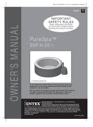 Intex Purespa Ssp H 20 1 Owner S Manual Pdf Download Manualslib