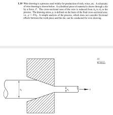 Solved 1 10 Wire Drawing Is A Process Used Widely For Pro Chegg Com The bundle wire drawing is another mechanical steel fiber production process where thousands of conventional drawn wires are bundled and drawn simultaneously 16. solved 1 10 wire drawing is a process