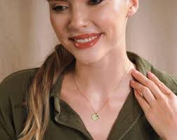 Silver Tiny Disk Name Necklace With Birthstone, Dainty Custom Minimalist  Gold Jewelry, Personalized Gift for Her, Bridesmaid, Girlfriend