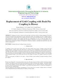 Pdf Replacement Of Grid Coupling With Bush Pin Coupling In