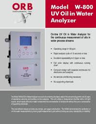 Model W 800 Uv Oil In Water Analyzer Orbinstruments Com