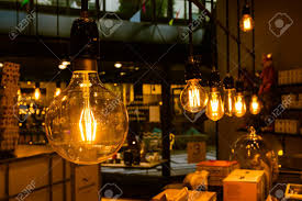 Vintage Light Bulbs Orange Tungsten Wire Interior Decoration Stock Photo Picture And Royalty Free Image Image 89556884