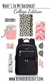 What S In My Backpack College Edition Essential College Supplies Essentialcolle College School Supplies School Bag Essentials College Backpack Essentials