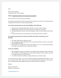Physicians and other health care practitioners rely on medical assistants to complete a variety of administrative and clinical tasks. Appointment Letter For Medical Representative Word Excel Templates