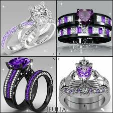 Love Purple Purple Engagement Rings Black Engagement Ring Black Wedding Rings