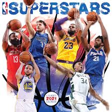 The national basketball association is a professional basketball league in north america. 2021 Nba Superstars Wall Calendar Trends International 9781438876399 Amazon Com Books