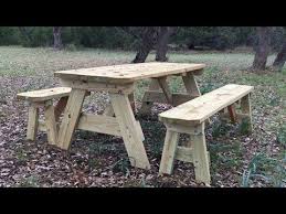Free Building Plans For This Easy Diy Picnic Table With Detached Benches Click Here For A Break Down Of All T Picnic Table Diy Picnic Table Picnic Table Plans
