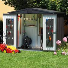 Abri De Jardin Metal 7 20 M Ep 0 53 Mm Europa 5 Biohort Gris Fonce Backyard Decor Outdoor Structures Shed