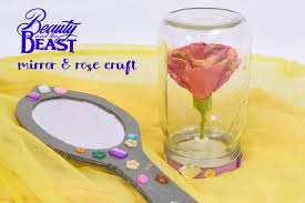 Pop the rose off the stem and thread the fishing line through the stem. Beauty The Beast Rose Mirror Craft Create Play Travel