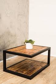 Each piece of wood in the tabletop is selected for its contrast and character. Vf Modern Iron Wooden Coffee Table For Home Pradhan Industry Id 23097793197