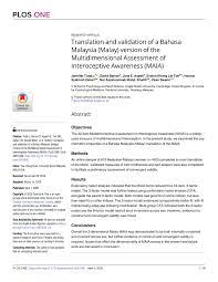 Presumably in artistic work, as opposed to lawyering or doctoring, there is a. Pdf Translation And Validation Of A Bahasa Malaysia Malay Version Of The Multidimensional Assessment Of Interoceptive Awareness Maia