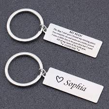Personalized Engraved Keychain - My Man I Want All Of My Lasts To Be With  You - Gkc26009