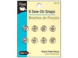 Sew On Snaps By Dritz Size 1 Nickel 8 Pc 1