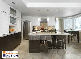 Grande Cuisine En Mdf Porte Shaker V Groove Couluer Feuille De Riz Et Opera Grand Comptoir Lunch En Granite Invitant Kitchen Home Decor Home