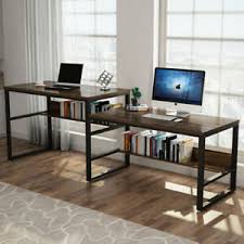It features a long desk with bunch of drawers for storage. Tribesigns 94 48 Rustic Two Person Desk Double Computer Desk Home Office Us Ebay