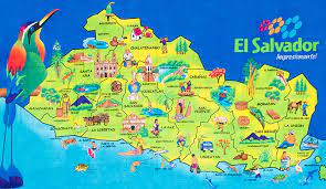 Mapa De El Salvador El Salvador Art America Map Art Central America Map