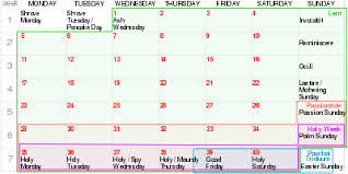 A person can select from various calendar templates. Lent Wikipedia