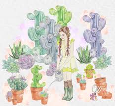 Watercolor Succulent Watercolor Terrarium Clipart Etsy Watercolor Illustration Watercolor Succulents Clip Art