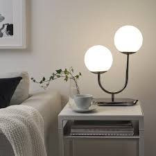 Simrishamn Table Lamp Chrome Plated Opal White Glass 17 42 Cm Ikea Ikea Table Lamp Table Lamps Living Room Table Lamps For Bedroom