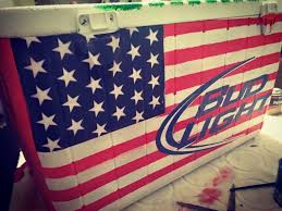 Bud Light Beer American Flag Cooler Fraternity Coolers Cooler Painting Frat Coolers